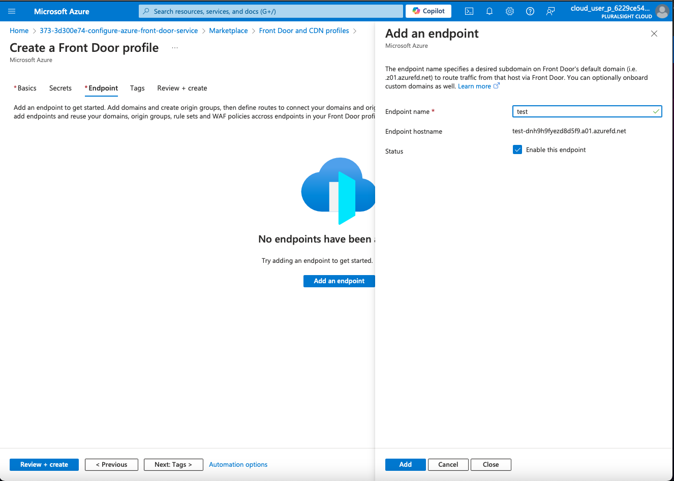 Configure Azure Front Door