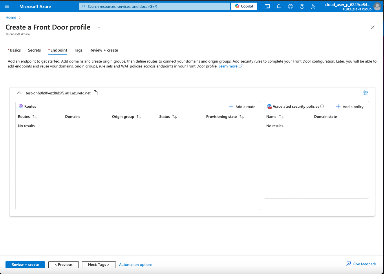 Configure Azure Front Door