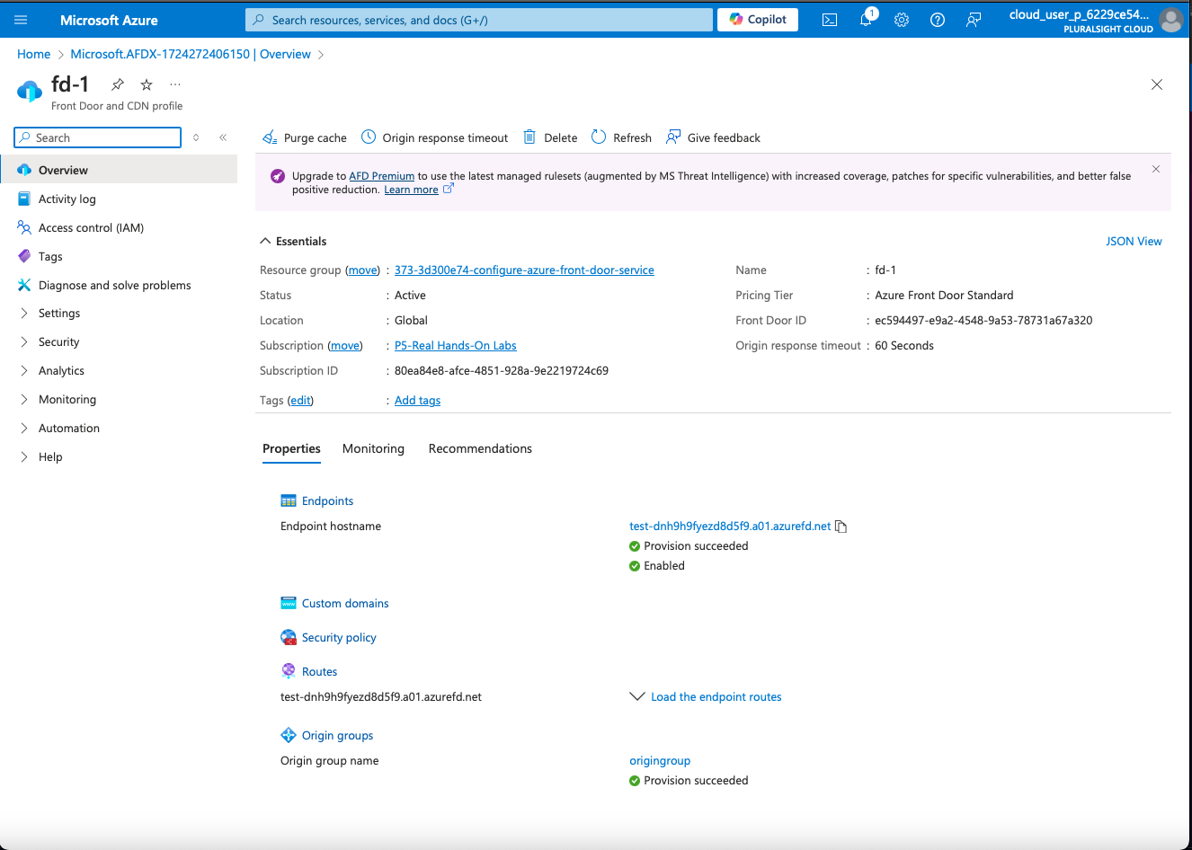 Configure Azure Front Door